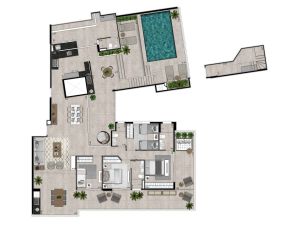 Cobertura de 269 m² com 4 dorms. (3 suítes)