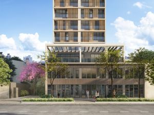 Perspectiva ilustrativa da fachada comercial