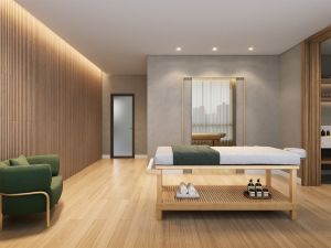 Perspectiva ilustrativa sala de massagem