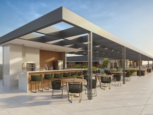 Perspectiva ilustrativa espaço gourmet da cobertura