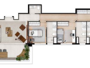 Apartamento de 117 m² (4º pav ao 13º Pav)